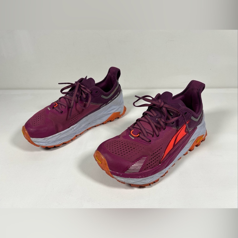SOLD Altra Women's Olympus 5 Running Shoes Vibram Trail Run Purple Orange Size 8 - Picture 3 of 14